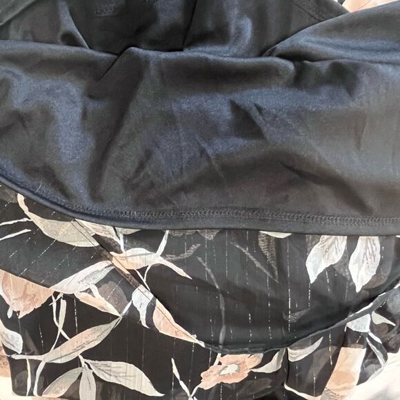 NWT SLNY | Black Pink Shimmer Petite Floral Print Halter Dress 4P - Picture 11 of 13